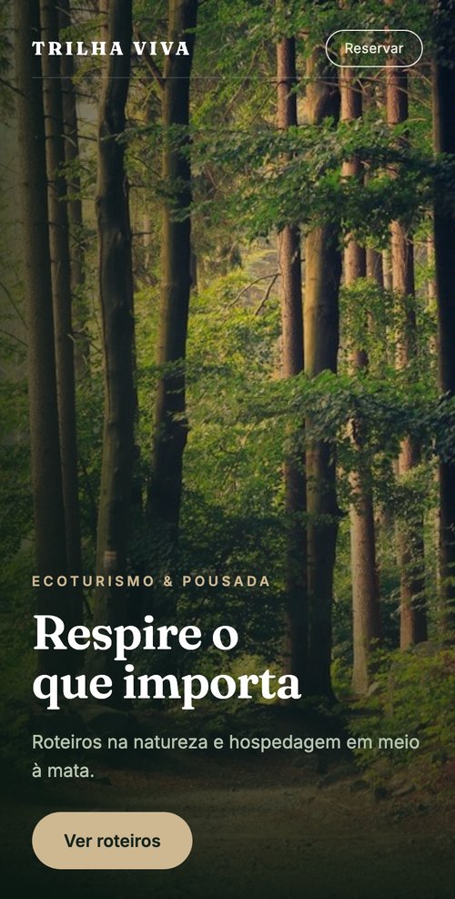 Site de ecoturismo Trilha Viva no celular